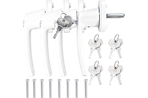 Purpledi 4 Stück Abschließbare Fenstergriffe mit Kindersicherung – Weiß, Einfach zu Montieren, Mit 8 Schlüsseln, Fensterschloss für Fenster und Balkontüren, Sicherer Schutz für Kinder