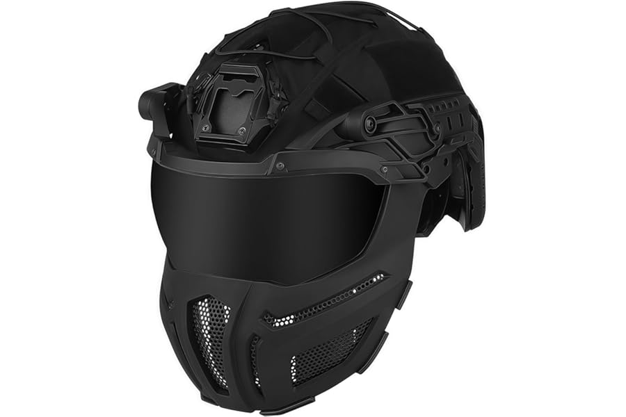 Tactical FAST Helmet Full Covered Helmets with Steel Mesh Mask/Goggles Hunting Cosplay Protective Gear