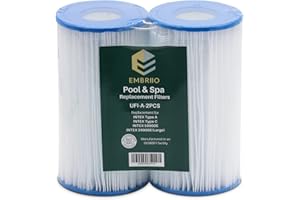 EMBRIIO EMBRO Wasserfilter Kartuschen für Filterpumpen Typ A oder C Ersatz für Intex 59900E 29000E Bestway III Whirlpools 58603 56638 56635 56636 Hot Tub Filter Spa Filterkartusche - Bestes Wasser 2 Stück