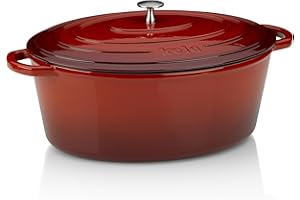 kela Bräter Gusseisen oval 9,3 Liter, Induktion Gussbräter mit Deckel backofengeeignet CALIDO, Gusseisen Topf emailliert