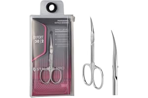 STALEKS Pro Ciseaux Cuticules Professionnels Anneaux Ergonomiques Acier Inoxydable Expert SE-50/2