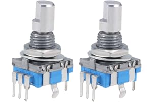 sourcing map 360 Degré Codeur Rotatif Codeur Commutateur Potentiomètre Numérique EC11 7 Broches 15mm D-Shaft 2 Pcs