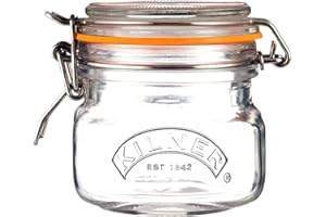 Kilner Square Clip Top Jar 250ml (0.25L) Airtight Glass Jar for Storing Herbs Spices Dried Fruits Nuts and Seeds