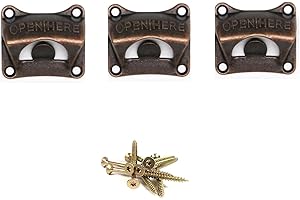 FLZONHUT Abrebotellas de Pared, Kit de 3 Abridores de Botellas de Pared,Abridor de Botellas de Cerveza Vintage,Soporte De Pared para Bares, Restaurantes, Cafeterías, Cocinas(Cobre Rojo