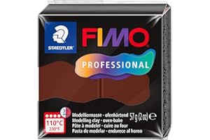 STAEDTLER Fimo Professional 8040-77 - Argilla polimerica da modellare, cioccolato, 57 g, 1 blocco, 8040-77