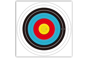 LONGBOWMAKER Cibles de tir à l'arc 40 cm x 40 cm Norme Internationale 10 Anneaux en Papier cibles 30 pièces