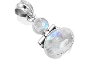JEWELOPORIUM 925 Sterling Silver Handmade Pendant for Women Oval Round 2 Gemstone Fashion Jewelry for Gift (99508_P)