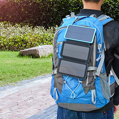 FEELLE Caricabatterie Solare 24000mAh, Power Bank con 3 Pannelli Solare Portatile Batteria Pack impermeabile 2 Porte USB per iPhone 6S 6 Plus 5S, iPad Air, Samsung Galaxy,Huawei, Nexus, HTC