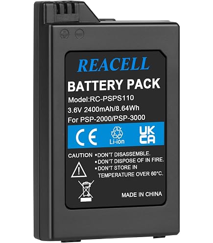 Uwayor PSP-110 - Batteria di ricambio 1800 mAh, compatibile con Sony PSP-1000 PSP-110 Sony PSP-1004 PSP-1003 PSP100