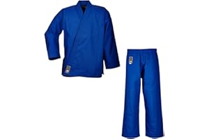 Ju-Sports SV Premium Ju-Jutsu Anzug Ronin Blau I Superleichter Jujutsu Anzug für Erwachsene I BJJ Gi Herren mit eingesticktem Kanji-Zeichen I 100% Baumwolle