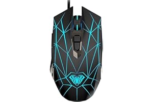 Aula S50 7-Button Gaming Mouse, 4800 DPI, Optical, USB Wired LED Backlight
