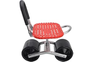 Lwuey Carro de Jardín Rodante, Asiento de Trabajo con 2 Ruedas, Ahorro de Mano de Obra, Asiento Giratorio de 360 ​​Grados, Aumenta la Eficiencia, Cómodo Taburete de Jardinería Ajustable
