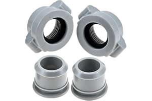 DRELD Water Pipe Coupling Screw Nut Connector - 2Pcs Spa Water Connecting with 2 Gaskets Durable Plumbing Fittings Replacement for Coleman Hot Tubs | Compatible with Lay-Z-Spa B/C Models (Grey)