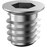 Glaswen 50 ADET Metal D&uuml;z Dişli D&uuml;bel Ahşap D&uuml;beli M6 8x13 Diş &Ccedil;inko Mobilya Bağlantı &Uuml;nite Birleştirme