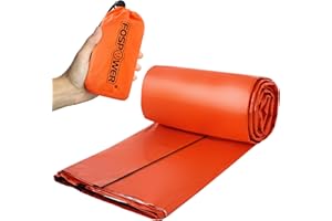 FosPower Emergency Sleeping Bag, Tough and Durable Mylar Thermal Sack with Survival whistle for Survival Kits, Camping Accessories, Outdoors, Hiking