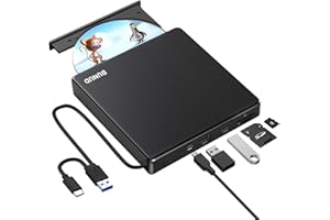 BUNUD Lecteur CD/DVD Externe pour PC: USB 3.0 Type-C Lecteur CD Externe avec 2 USB et Fente SD/TF - Portable Lecteur Graveur CD DVD Externe pour PC Mac MacBook Pro Air Windows 11/10 Apple iMac Laptop