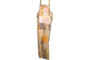 TERRAPIN TRADING LTD Fair Trade Patchwork Dungarees with Real Old Batik Patches by Terrapin