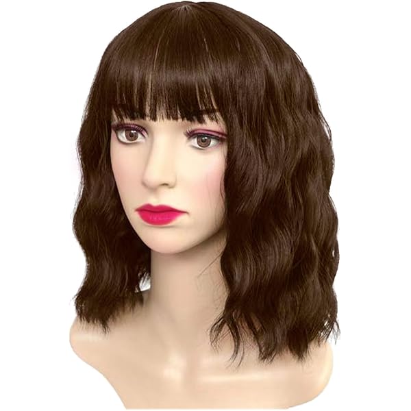 Perruque Noire Longue Avec Frange - Fibre Synthétique Résistante à La Chaleur Pour Cosplay