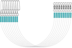 Luroad Fluorocarbon Vorfach Leader mit Wirbel & Karabiner, 10/20 STK Raubfischvorfach, 100% Fluorocarbon Angelvorfächer Spinnvorfächer Zum Spinnfischen, Spinnvorfach, Vorfach Zum Spinnangeln