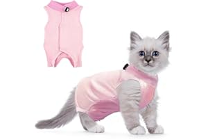 RUGBOL Tuta di Recupero per Gatti, Tuta di Recupero per Interventi Chirurgici per Gatti, Tuta per Neonati per Gatti, Tuta per Gatti, Tuta per Gatti Post-operatoria, ferite Addominali (S, Rosa)