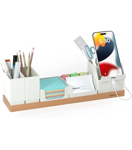 OttLite LED Desk Organiser Lamp With Wireless Charging Stand