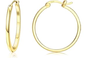 Dochais Orecchini Cerchio Argento 925 in Oro 18K Placcato per Donna Orecchini a Cerchio in Oro Ipoallergenici Gioielli Donna