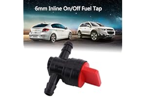 EVGATSAUTO Uniwersalny plastikowy zawór paliwowy 6mm Inline On/Off pasuje do zaworu paliwowego 1/4 węża