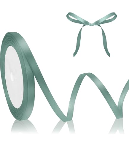 Satinband Grün, 2 Rollen à 91 M X 3 Mm – Geschenkband, Schleifenband Für Hochzeit, Weihnachten, Basteln