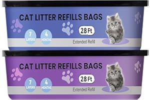 EGYNDIOR Compatible Litter Genie Standard, Plus,XL,Style for Cat Litter Buckets, Cat Litter Refill Bags, Superior Odor Control,8.5M, 2 Piece Pack