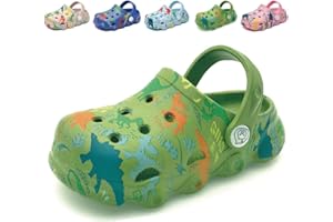 FADEZAR Kids Clogs Mules for Girls Boys Lightweight Garden Shoes Toddler Dinosaur Slip-on Beach Pool Shower Sandals Surf Clogs for Children