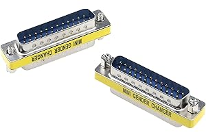 MEIRIYFA Adaptateur DB25 25 Broches coupleur mâle D-SUB 25 Broches câble série convertisseur de Sexe RS232 connecteurs d'adaptateur VGA - 2PCS (Mâle vers Mâle)