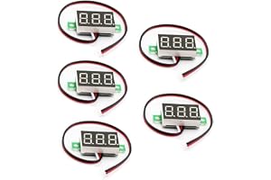 Hailege 5 x digital voltmeter 3-trådig 0,9 cm DC 0 ~ 30 V digital voltmeter med röd LED-display på monteringspanel för bil mo