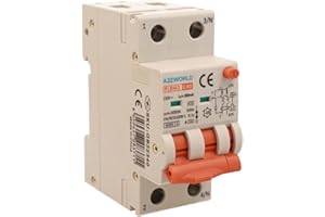 A2ZWORLD Interruttore Differenziale Magnetotermico Tipo A 40A C40, Bipolare 2P Veri (NO 1P+N), Curva C 6kA 30mA, Doppio Leva con Diagnostica Visiva, 2 Moduli DIN, Serie PL8M2