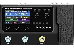Valeton Pedale effetti per basso chitarra Processore multieffetto Amp Modeling IR Cabinets Simulation Multi-Effects con FX Loop MIDI I/O Stereo OTG USB Audio Interface GP-200JR