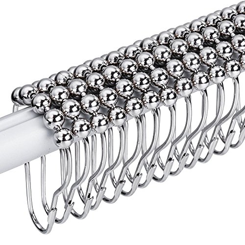 Goldge 15pc Duschvorhangringe Aufhängeringe Edelstahl Mit Gleitsystem ,Groß Duschringe Shower Curtain Rings für Duschvorhang
