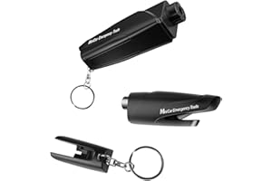 Honsheng Car Emergency Window Glass Breaker and Seatbelt Cutter Rescue Me Safety Hammer Keychain Vehicle Car Escape Rescue Punch Tool Window Breaker for Underwater and Land (Black)