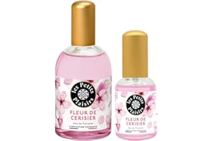 Les Petits Plaisirs – Lot Eau de Toilette Fleur de Cerisier 110ml + 30ml, Féminin fleuri, et musqué, Parfum femme, Coffret cadeau femme, Made in France, 110ml, 30ml