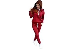 COCILA Conjunto Chandal Mujer Mujeres invierno corazón estampado sudadera con capucha cuello vendaje manga larga pantalones traje deportivo Pantalones Yoga Mujer