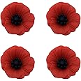 XGALBLA Poppy Brooch Veretrans Gifts Lest We Forget Resin Poppy Lapel Flower Pin for Women Flowers Broaches(4 PCS)