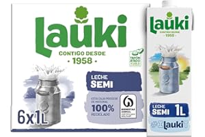 Lauki Leche Semidesnatada - Pack de 6 x 1 L- Total: 6 L