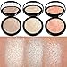 Ayliss Illuminator Powder Highlighting Face Powder Vivid Baked Highlighter Cosmetic with Mirror,02