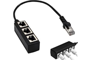 ZFRITP Repartidor Cable Ethernet Rj45,Distribuidor Rj45, Adaptador de Red Rj45 Acoplador 1 Macho a 3 Hembras, Cable Extensor Ethernet, Ether Net LAN Cable Extender para Ether Net Cat5, Cat5e, Cat6