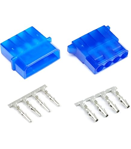 Connecteur Molex 4 Broches Rouge - Mâle Et Femelle Pour Alimentation PC Portable - 9