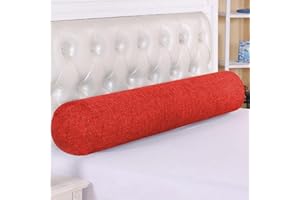DG CATIEE Rundes Zylinder-Nackenrolle, Kopfteil, Nackenstütze, weich, bequem, Lendenwirbelstütze, Taillenkissen für Sofa, Couch, Bett, Lückenverschluss (12 x 90 cm, rot)
