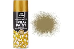 CARROLL Paint Factory® 400ml Professional Quality Fantastic Finish All-Purpose Interior Exterior Household Spray Paint for Wood Metal Plastic Ceramics & More (Metallic Gold)