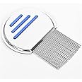 Lice Nit Comb, Infinity Stainless Steel Metal Headlice Nit Removal Comb with Spiral Grooves for Long Thick Hair, Long Teeth/Professional Comb for Head Lice Treatment,Reusable,Removes Louse Nits