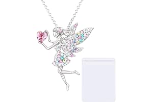 MEMOFYND 1 Piece Fairy Necklace for Kids with 1 Jewelry Storage Bag, Girls Necklace, Kids Jewelry Necklace, Fairy Crystal Pendant, Birthday Gift, Adjustable Necklace, Fashion Accessory