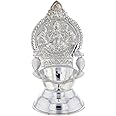 Sri Jagdamba Pearls Dealer Laxmi Silver Traditional Diya/Velli Vilakku for Pooja and Gifting, Size13 Grams