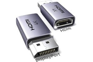 UGREEN [2 Pack] 4K DisplayPort to HDMI Adapter DP to HDMI Converters 4K@30Hz/2K@60Hz/1080P@120Hz Uni-Directional Aluminum Male to Female Compatible with Multi-Monitor, Projector, HP, AMD, GPU, NVIDIA