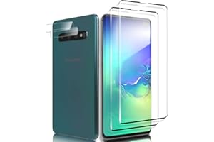 THREE-TREE [2&2 Stück] Schutzfolie für Panzerglas für Samsung Galaxy S10 Plus mit Kamera Panzerfolie, [Fingerabdruckleser Funktion Top 9H 3D-Volle Bedeckung] für Samsung S10 Plus